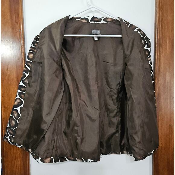 Chicos Additions Womens Animal Print Blazer Jacket Medium (1) 3/4 Sleeves - Picture 3 of 6